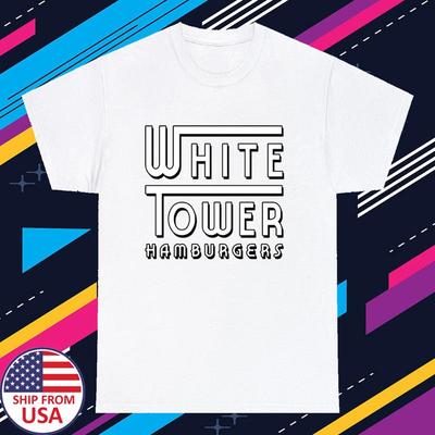 T-shirt Homme White Tower Hamburgers Taille S 5XL