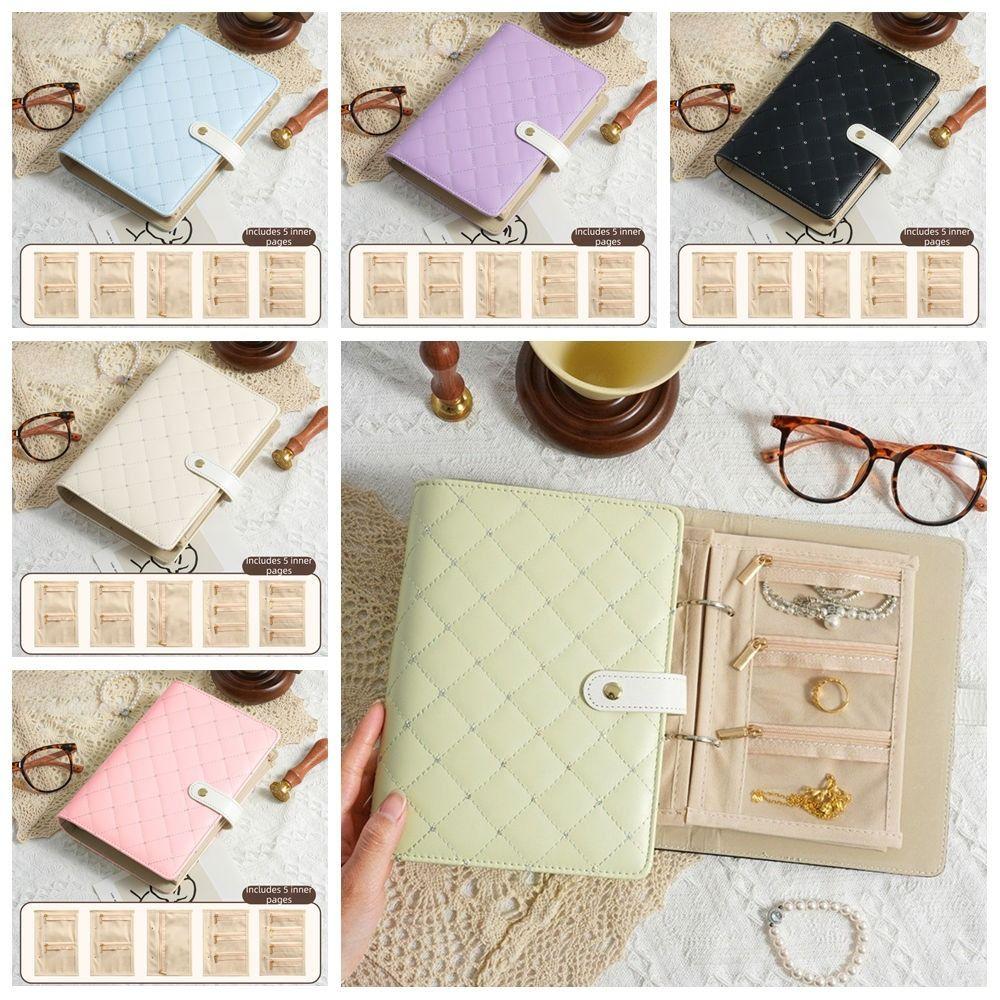 Zipper Jewelry Storage Book PU Leather Jewelry Storage Bag Jewelry Organizer Roll  Home