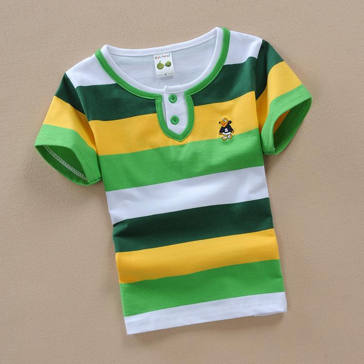 Summer Pure Cotton Elastic Combed Cotton 1-15 Years Old T-shirt Children's Clothing for Boys and Girls