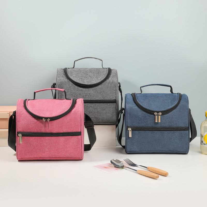 Cationic Oxford Cloth Insulated Lunch Bag - Handheld & Crossbody, Large Capacity for Commuting