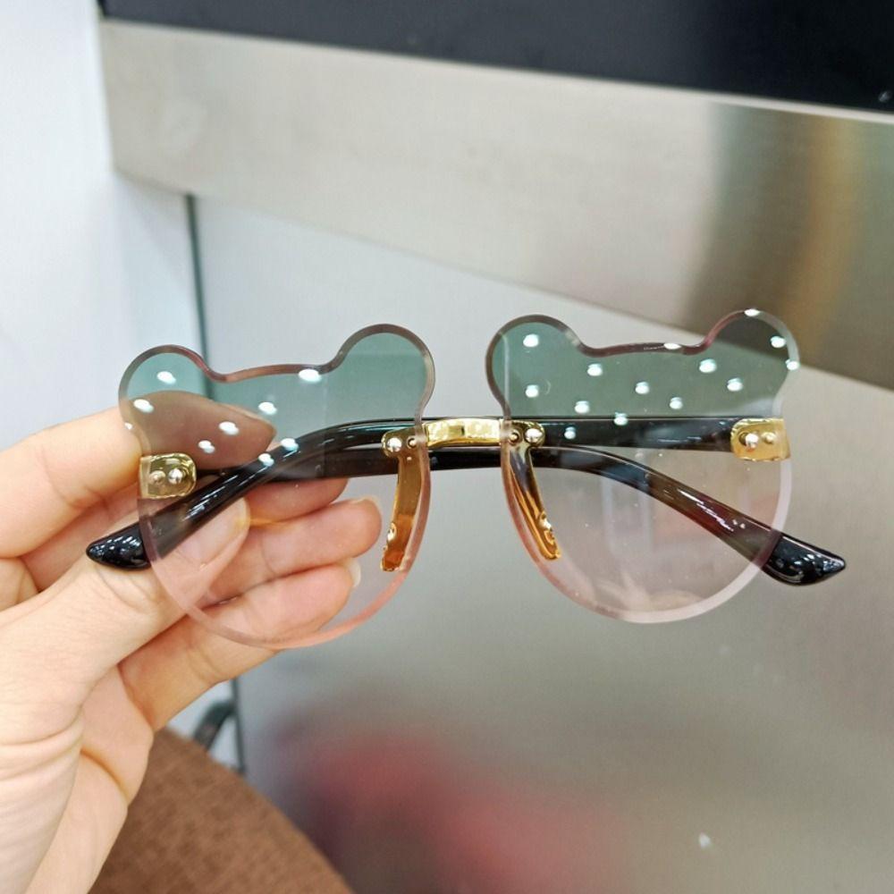 Cartoon Bear Kids Sunglasses Rimless Eyewear Party Children Sun Glasses  for Boys Girls