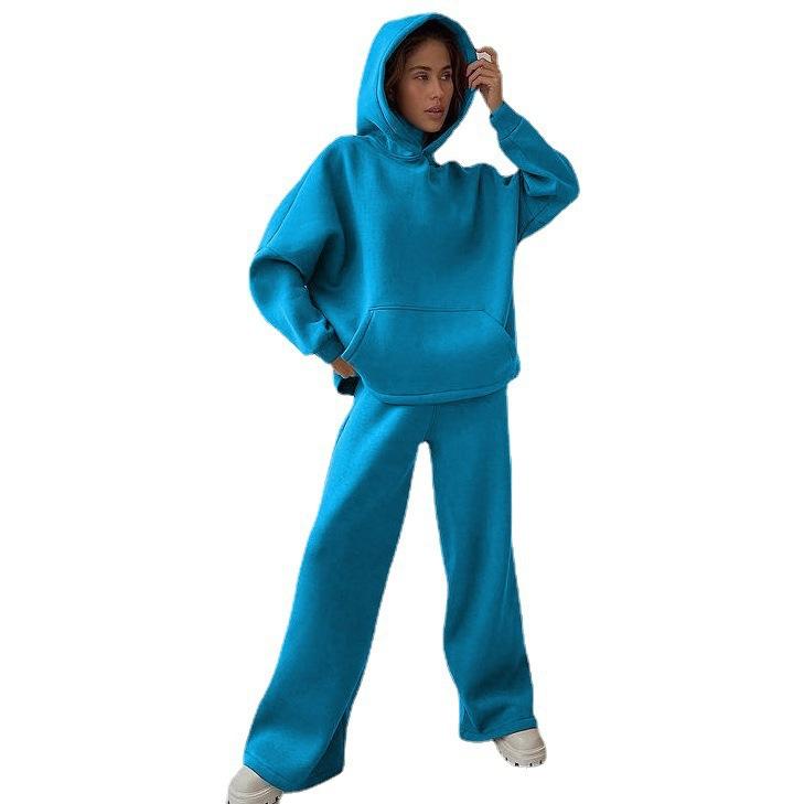 Neues Frühling Herbst Lässiges Loungewear Set Locker Langarm Weitbeinige Hose 2-teiliges Outfit Bequem Elegant Damenmode