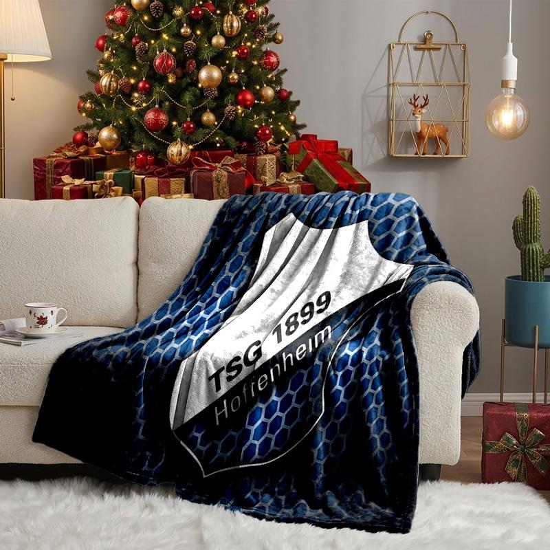 Flame And Shield Hoffenheim Throws Blanket Flannel Blankets Plush for Couch Bed Gifts for Men Women Travel picnic blanket Christmas fan gifts