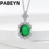 925 Sterling Silver Jewelry Set With Emerald And Zircon Necklace, Earrings And Ring, Elegant Accessories Collection For Women