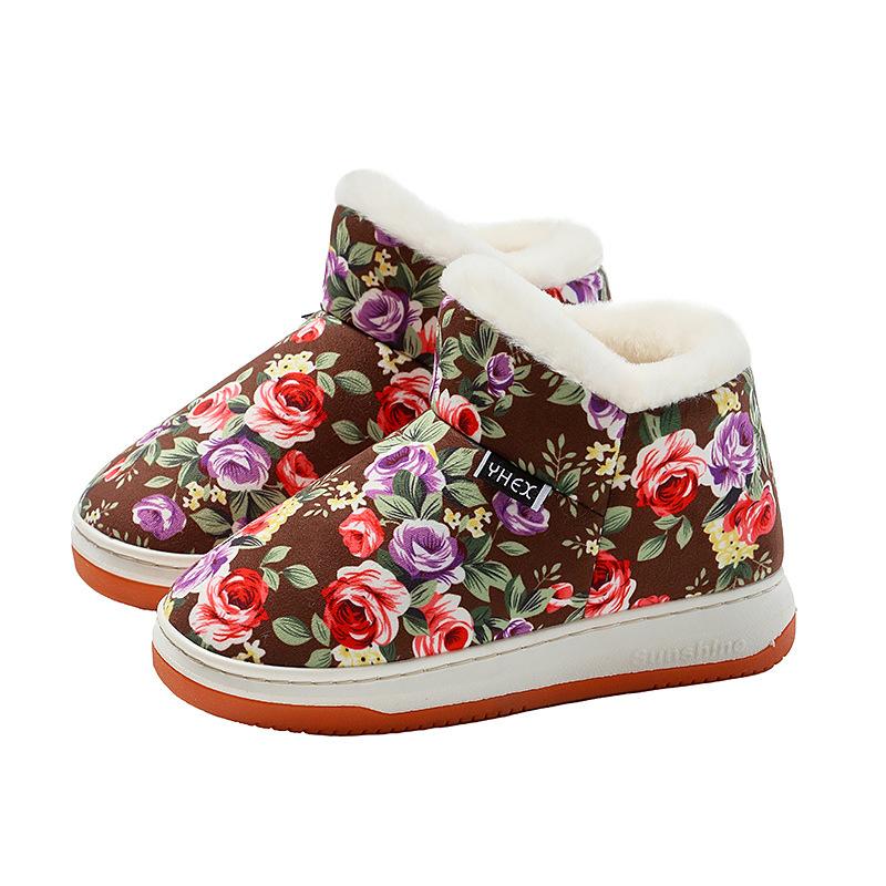 Vinter Sklisikre Hjemmesko Varme Hjem Damer Innendørs Bomull Plysj Menn Myke Vanntette Tøfler Par Vintersko