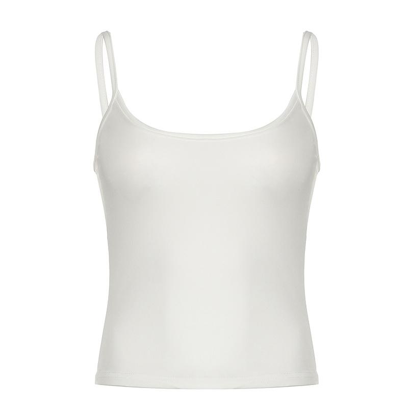 Basic Solid Camis Summer Casual Sleeveless Spaghetti Strap Top Women Harajuku All-match Cropped Tops Y2k Vintage Clothing