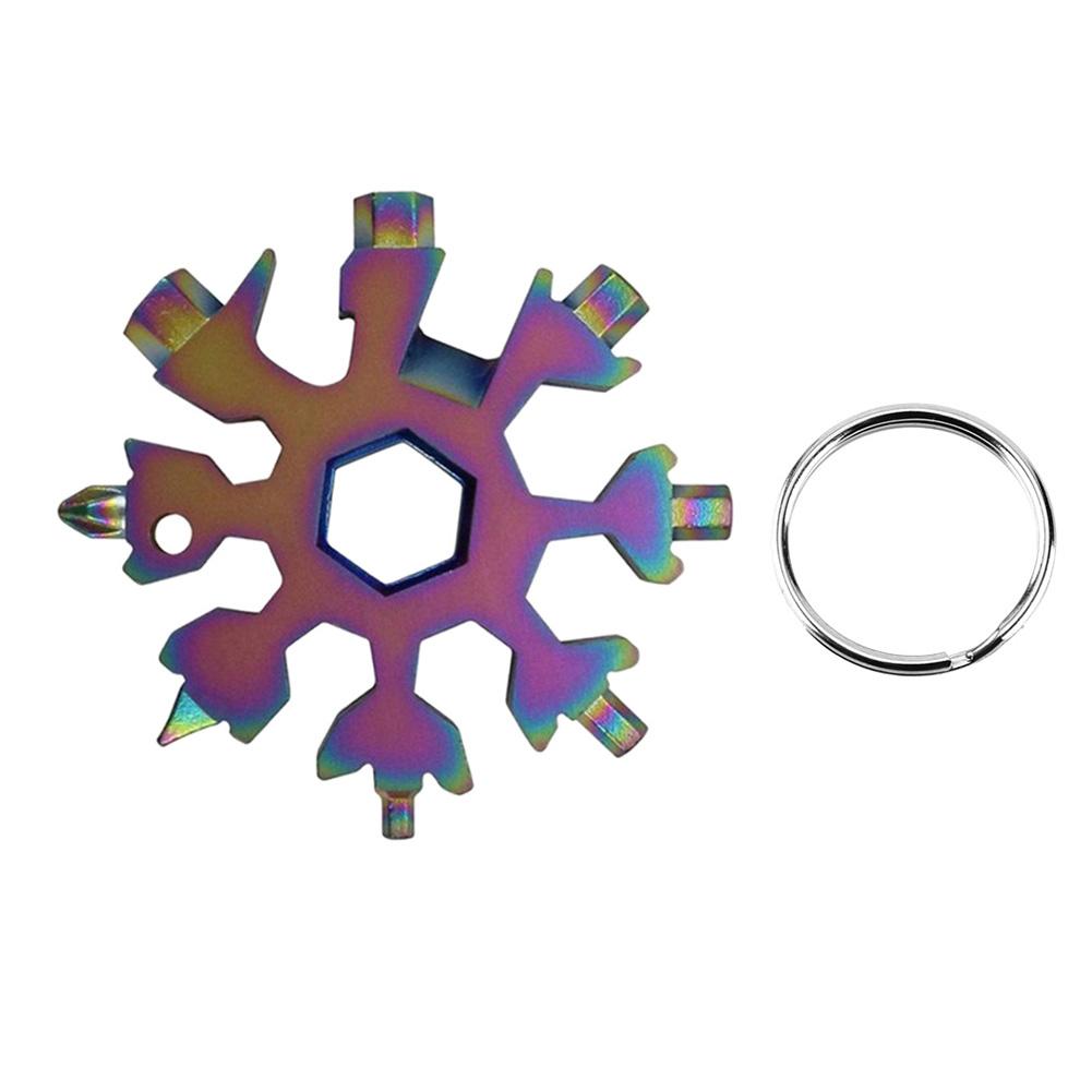18 In 1 Stainless Steel Snowflake Multi tool Keychain Hand Outdoor Tools