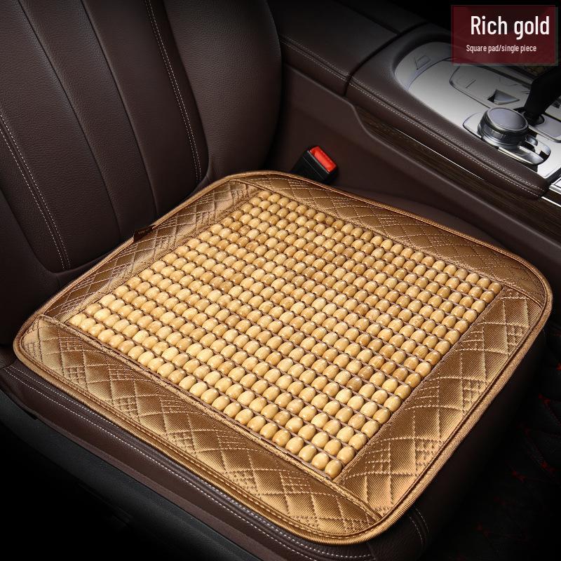 2024 Summer Car Seat Cushion with Wooden Bead Lumbar Support