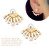 1 Pair Woman''s Pearl Earrings Front Back Crystal Ear Studs Girls Party Work