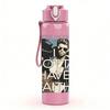 1PC Male Singer Band Vintage Portrait Print 750ml Colorful Plastic Sports Water Bottle Leakproof Pop Up Lid with Straw for Outdoor Work Home Use