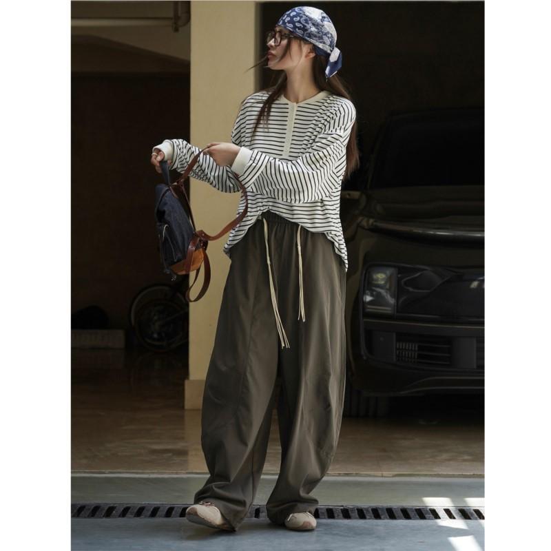 Johnature Korean Fashionable Casual Women Pants Autumn Simple Loose Comfortable Harem Trousers