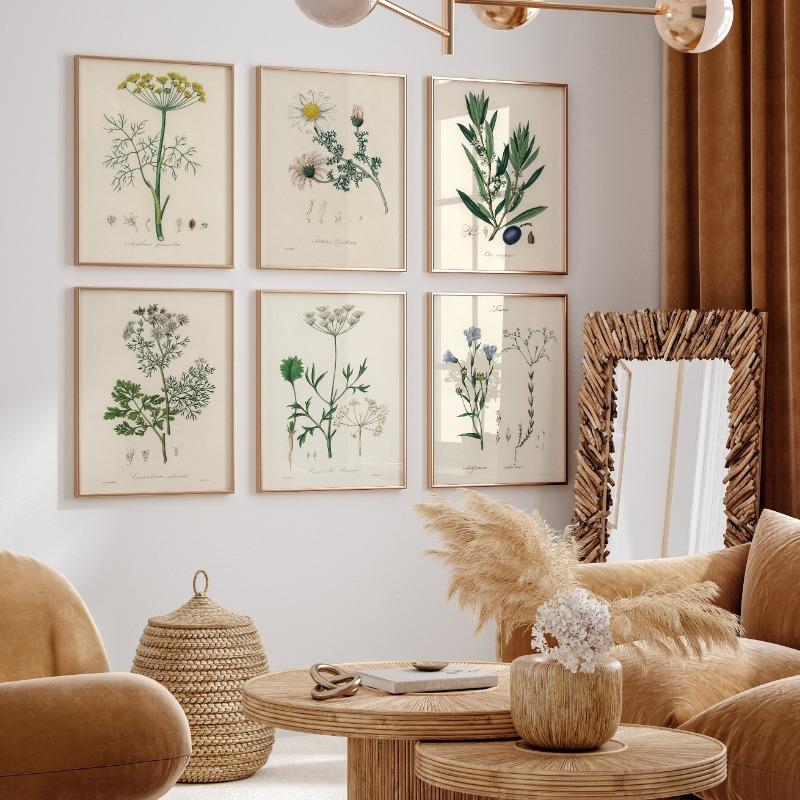 Vintage Botanisch Modern Wildblumen Kunst Poster Leinwand Malerei Wanddrucke Bild für Wohnzimmer Heimdekor