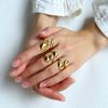 18K Gold Nicht verblassend Leichter Luxus High-End Lava Edelstahl Offener Ring Damenring Ring Ring
