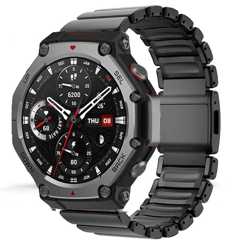 Luxus Titan Gummi Armband für Huami Amazfit T-Rex 3 2 1 Magnetischer Verschluss Armband für T-Rex 3Pro 48mm T-Rex pro Zubehör For TRex 3Pro 48mm