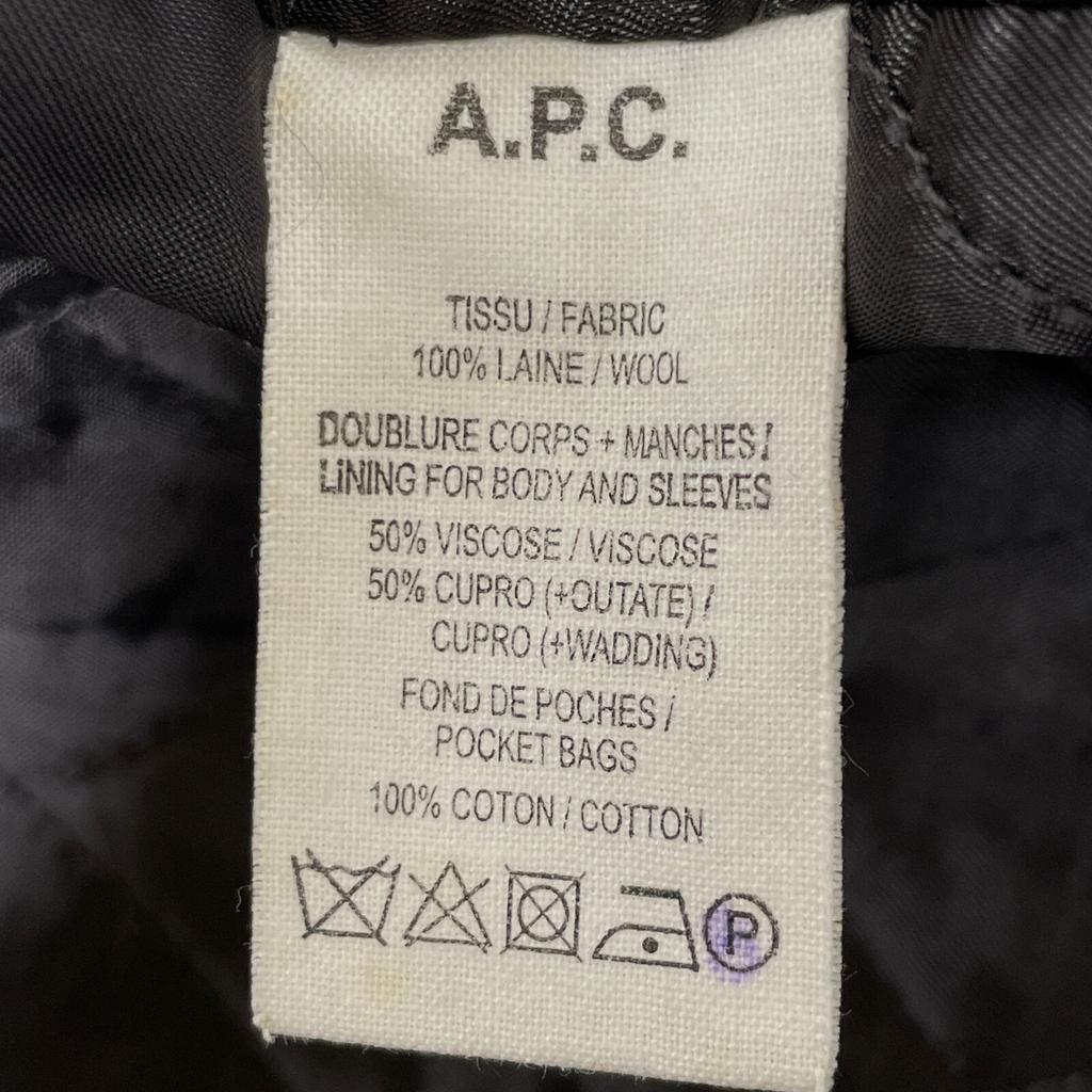 A.P.C. Charcoal Harris Tweet Double Coat coat XS grayUsed