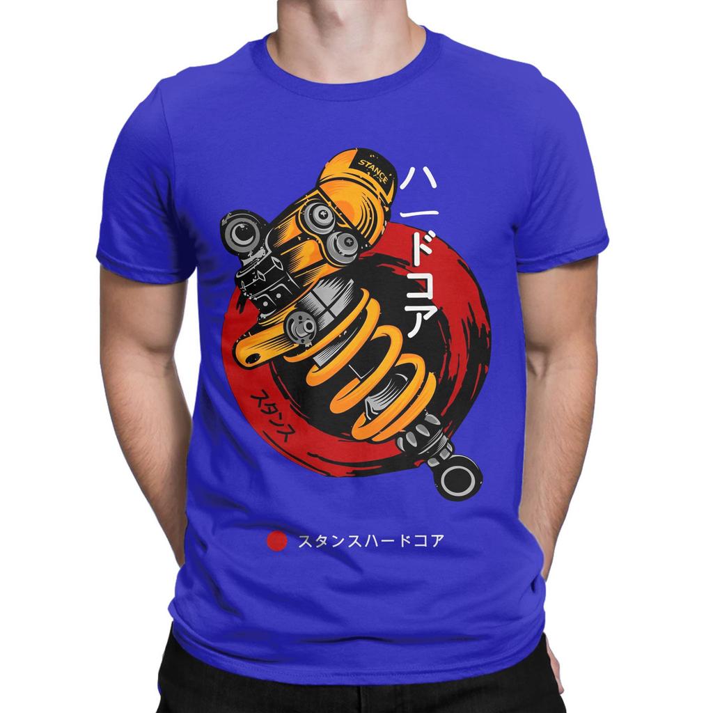 Vintage Ohlins Motorcycle 4 TShirt for Men Round Neck Cotton T Shirts Short Sleeve Tees 4XL 5XL Tops