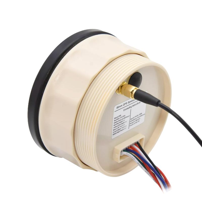 ZMFJH 0-160MPH 85MM GPS Speedometer Gauge with Antenna Red Backlight Odometer High Beam Turn Light for Boat Yacht Car 12V24V