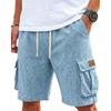 Pantaloncini Cargo Casual da Uomo con Coulisse in Vita, Vestibilità Rilassata con Tasche Multiple, Tessuto Leggero e Traspirante per l'Uso Quotidiano