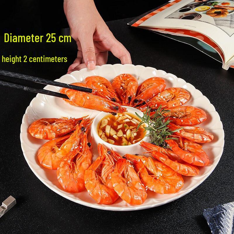 

Nordic Ceramic Dumpling Plate with Vinegar Dish