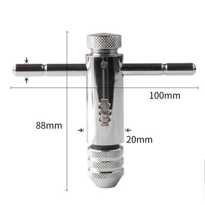 Drill Tap Adjustable T-Handle Ratchet Tap Holder Wrench Metal Drills Tools for Cutting Outer Internal Thread Set Plug Tap