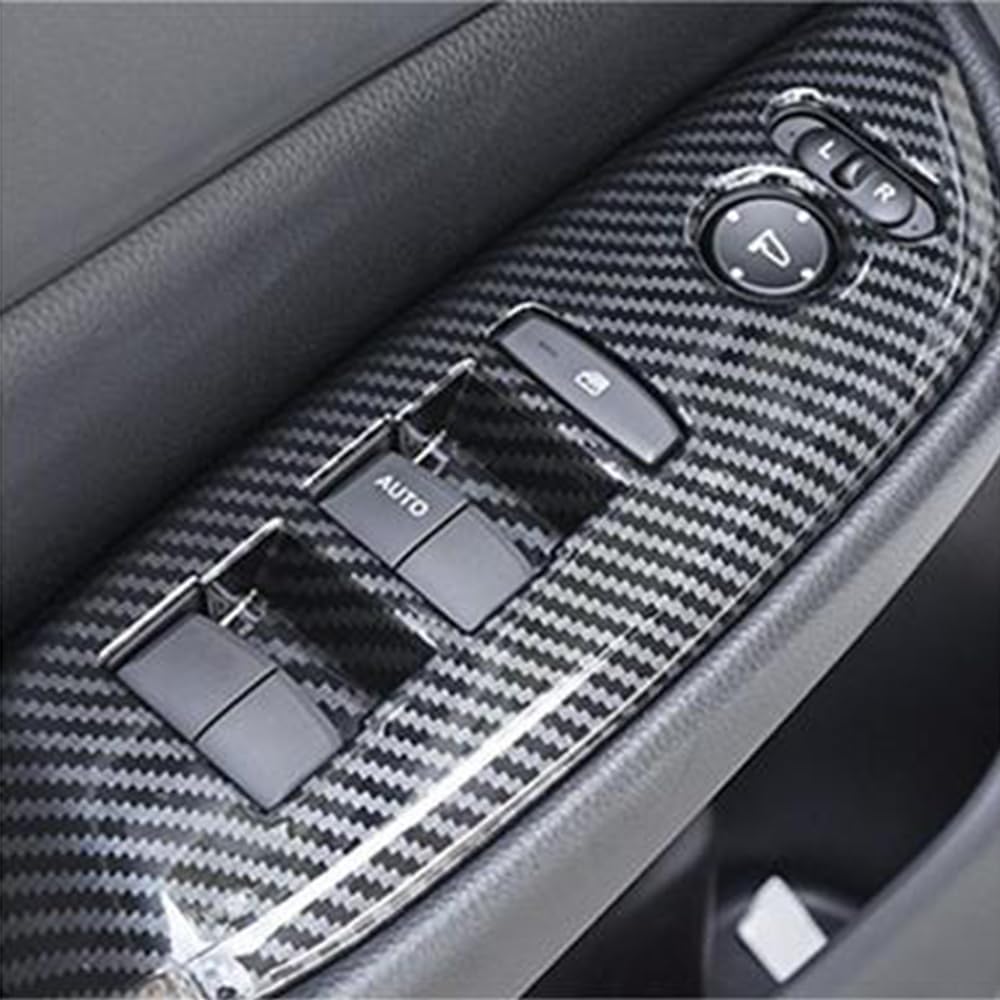 Honda Fit Generation GR Interior Door Window Button Switch Panel Covers and Garnishes Carbon Fiber (4th Series) (Black Finish)