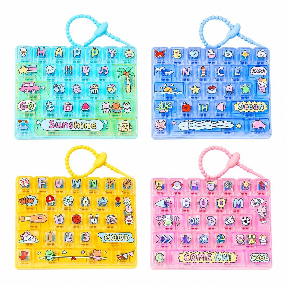 Clear Key Sounds Stress Relief Decompression Toy Keychain Keyboard Toy  Bag Ornament