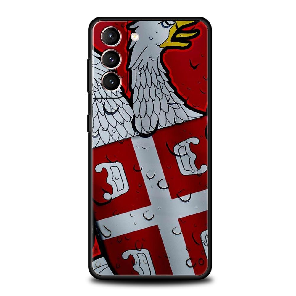 Serbien Flagge Abzeichen Handyhülle Für Samsung Galaxy S25 Edge S24 S23 S22 S21 Ultra S20 FE 5G S10 S10E S9 Plus Weiche TPU Hülle