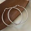 Xiaomi 925 Sterling Silver Vintage Earrings For Women Trendy Simple Big Round 70mm Earring Jewelry Prevent Allergy Party Accessories