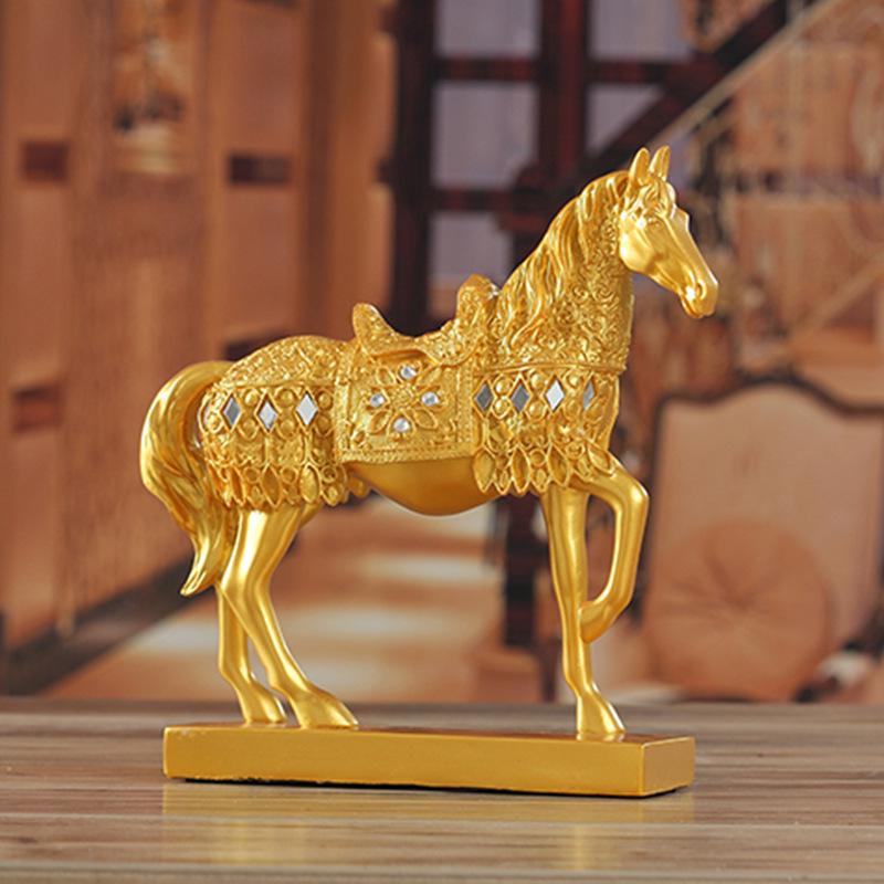 

Gold and Silver Horse Resin Figurine for Success - Office and Living Room Decor 27 x 7 x 27.5 cm