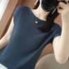 Women's Clothing Elegant All-match Solid Color Ice Silk T-shirt Summer Female Korean Simplicity Loose Short Sleeve Tops