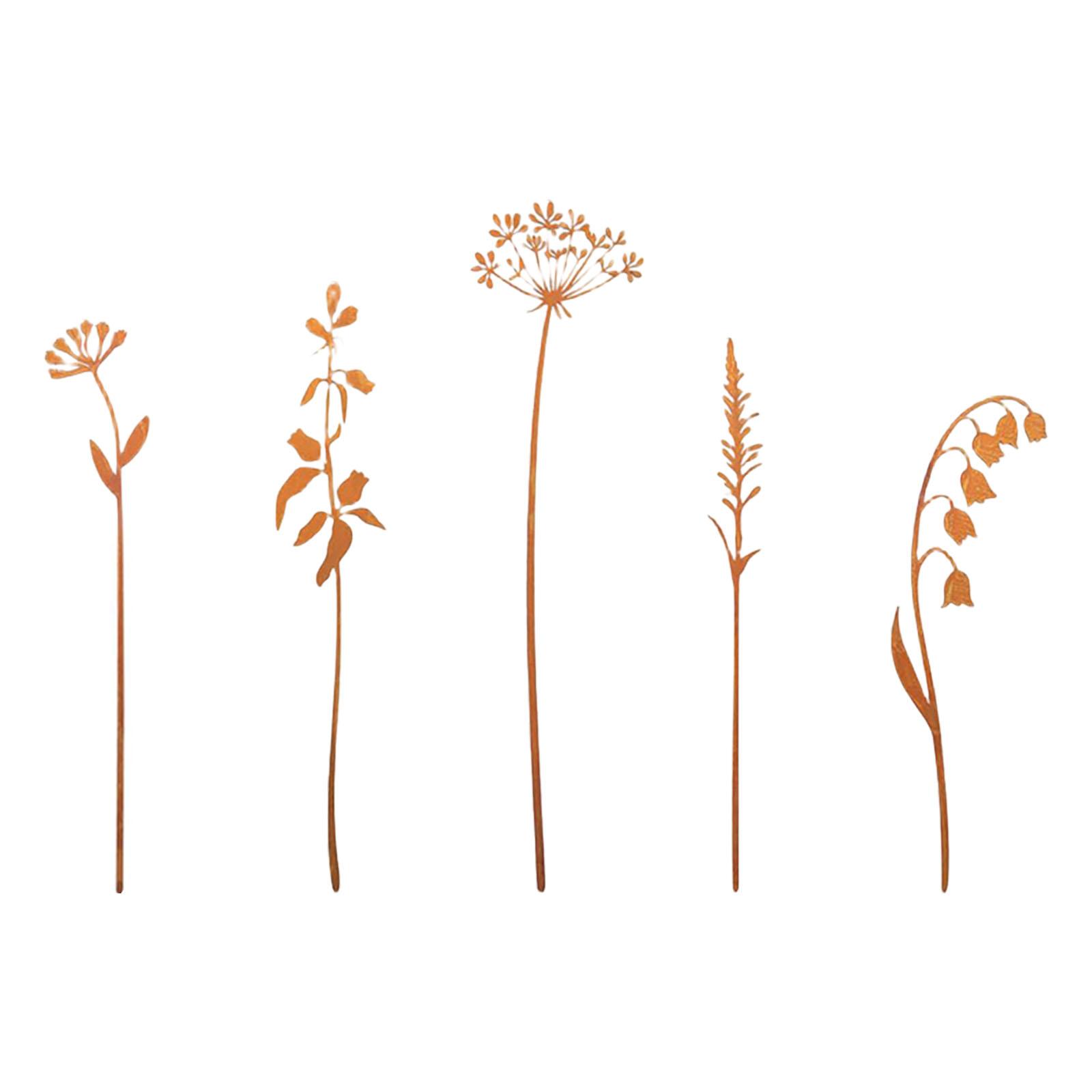 

Железный колышек для поддержки папоротника, декоративный садовый колышек с защитой от ржавчины для газонов, патио, ландшафта, 5 шт. 1