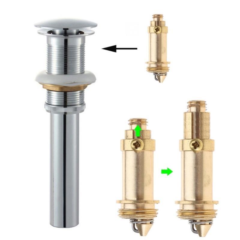 Sink Drain Stopper Plug Bolts Replacement Copper Push Spring Plug Bounce Valves Bolts for Bathroom Sink Bathtub Basins