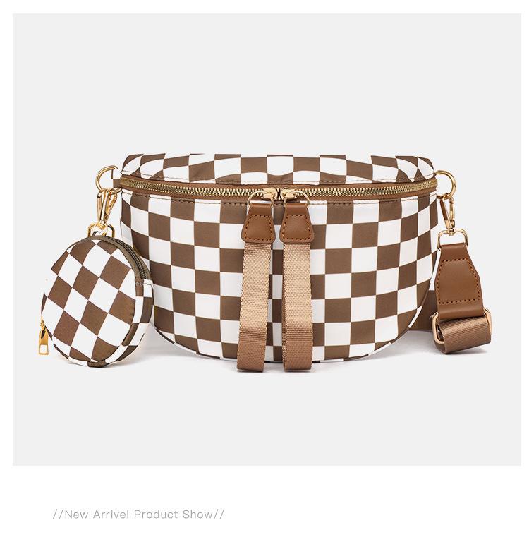 Women s Versatile Checkered Shoulder Bag: Large Capacity Casual Crossbody & Handbag for Daily Use