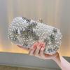 Glänzende Handgefertigte Partytasche Strahlende Blume Damen Kristall Perlen Clutch Abendtaschen Ausgeschnitten Hochzeit Schulterhandtasche Und Geldbörse