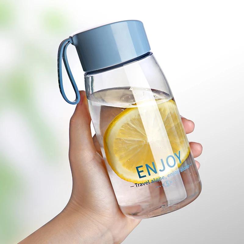 380ml Plastic Water Bottle Portable Cup Transparent Bottle Outdoor Sports Water Cup Student Portable Cup