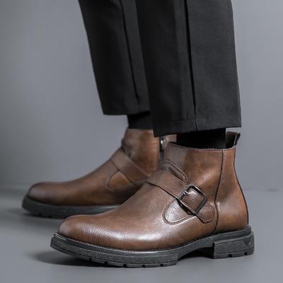 Codzienne Skórzane Buty Męskie Jesień i Zima Styl Wysokie Outdoor Moda Impreza Codzienne Biznesowe i Biurowe Buty Czarne Nowe Gorące