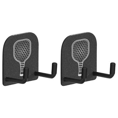 2Pcs Universals Pickleballs Paddles Holder Wall Mount Hanger Stainless Steel Pickleballs Fence Hook Tennis Rackets Clip