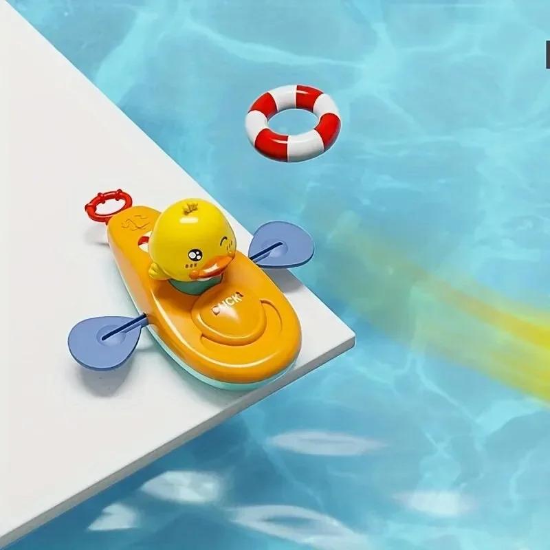 Little Yellow Duck Bath Toy  Automatic Rowing Kayak, Bpa-Free Pool Toy For Toddlers, Baby Shower Gift With No Batteries Needed