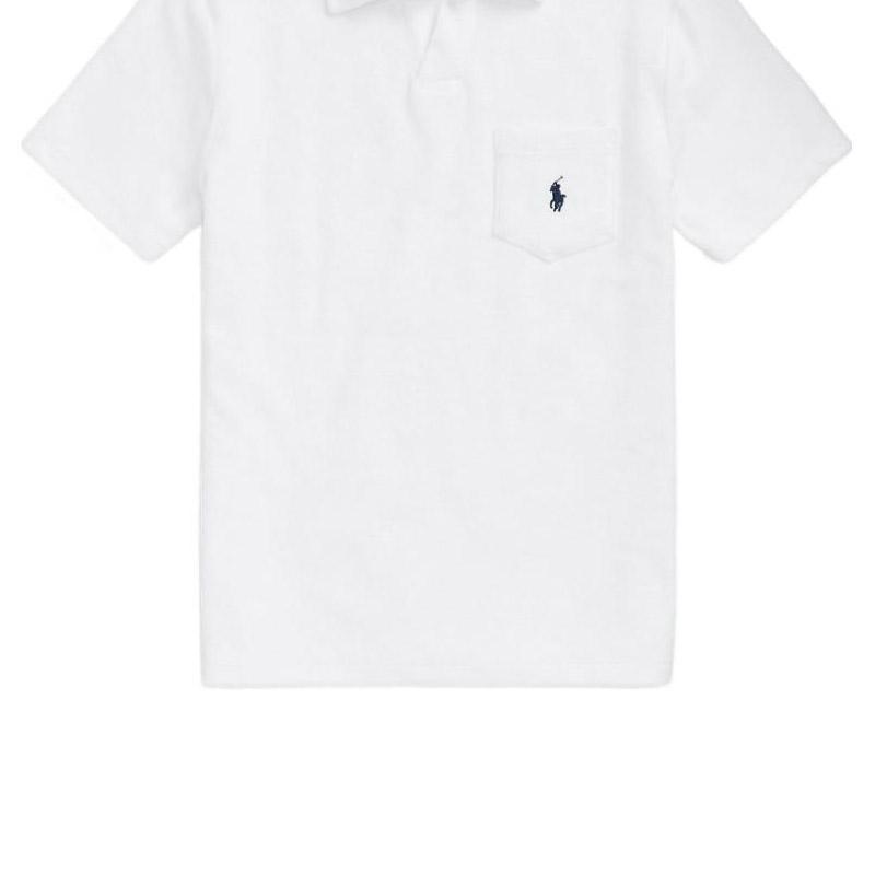 Polo Ralph Lauren Solid Pattern Embroidered Pocket Short Sleeve Polo Shirt Men Tops White MNPOKNI1N822216-100