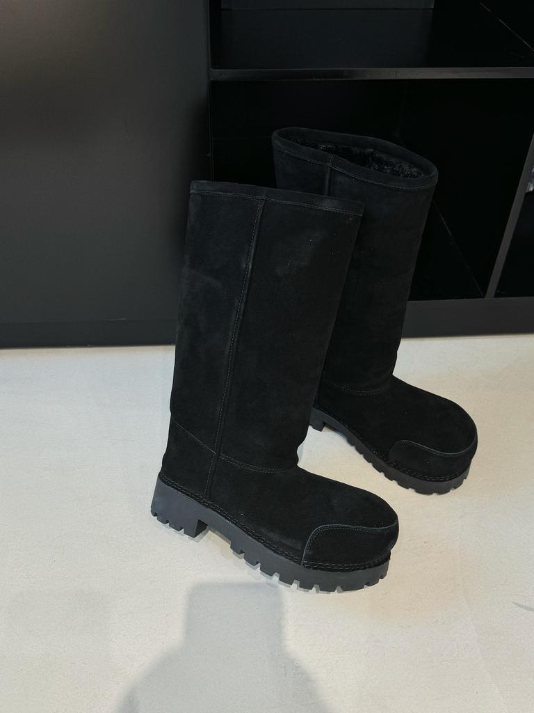 Wool Version~ Ugly Cute and Naive Big Head Snow Boots Women's Winter Thick-soled Medium Boots Thickened Velvet Warm Northeast Large Cotton Boots