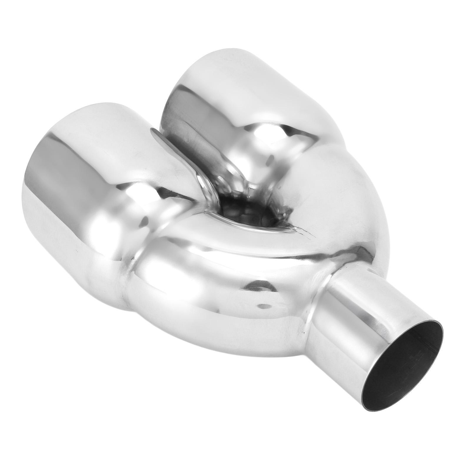Двойные насадки на выхлоп 63мм 2.48дюйма вход 101мм 4.0дюйма выход Нержавеющая сталь Приварные Хвостовые трубы Серебристый Универсальный