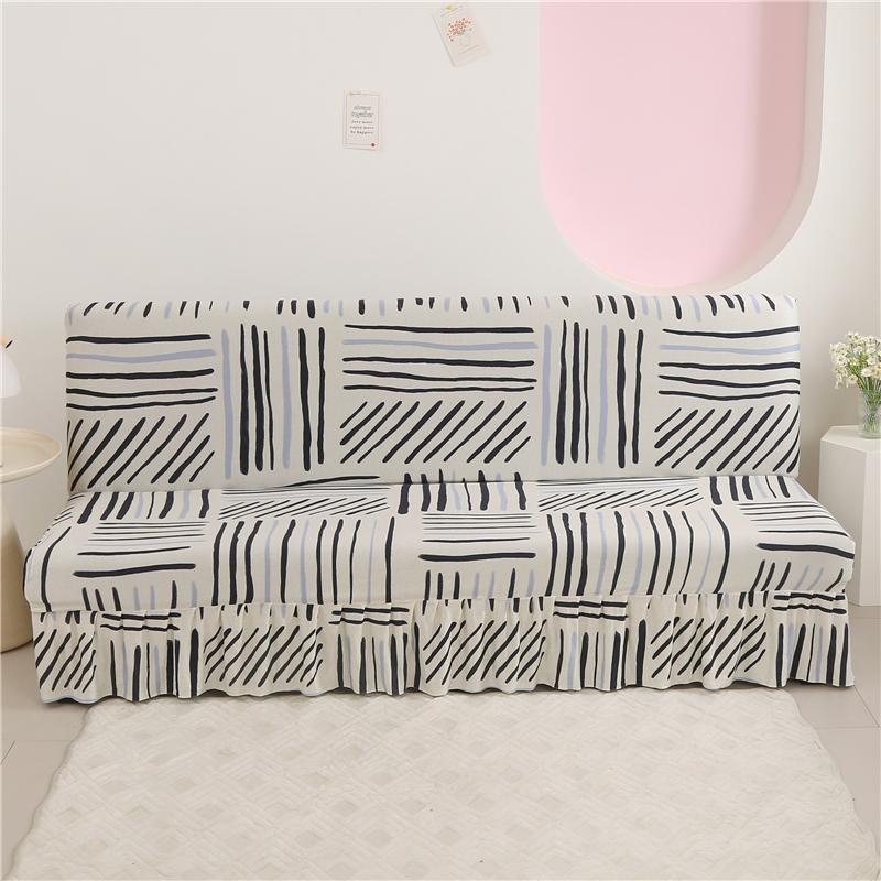 Flexibler armloser Futonbezug mit Rüschenrock Faltbarer Sofaschutz für das Arbeitszimmer Gemütlicher Sofabezug mit elastischem unteren Saum Kind S 120-145cm
