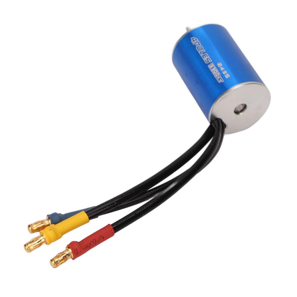 Brushless Motor 2435 3300KV Waterproof Red Aluminum Alloy CNC Machining RC Parts for 1/18 for 1/16 Remote Control Car