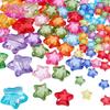 1set 100pcs Transparent Acrylic Beads Star Mixed Color 12~26.5x11~28x.5x8~13mm Hole: 2~3mm 100pcs/set