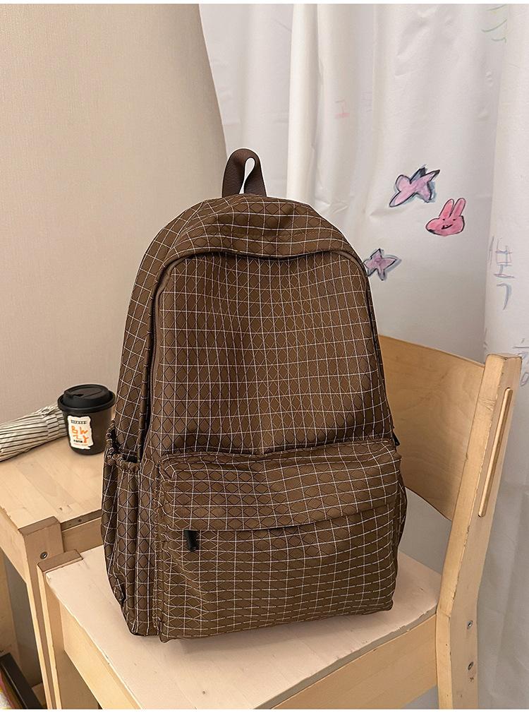 Schoolbag Simple Fashion Backpack Couple Style Commuter Leisure Large Capacity Schoolbag Lightweight Trend Versatile Plaid Backpack