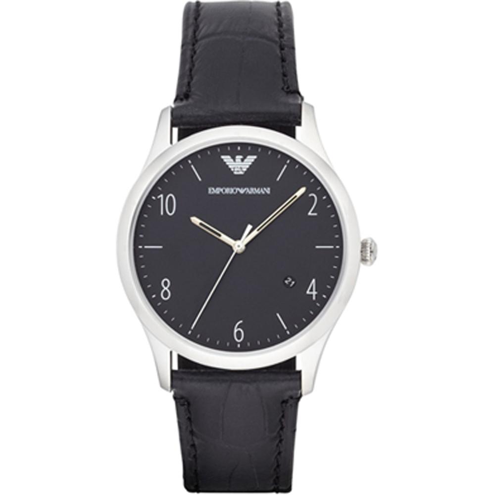 Emporio Armani Historical Collection Black Leather Men s Quartz Watch AR1865 чёрный