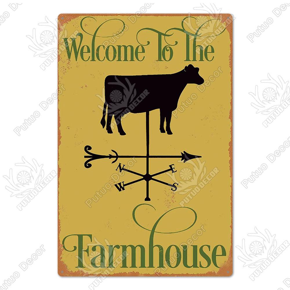 Decor Cow Vintage Tin Sign Retro Metal Sign Decorative Plaque Farm House Shop Garage Wall Decor Cow Posters