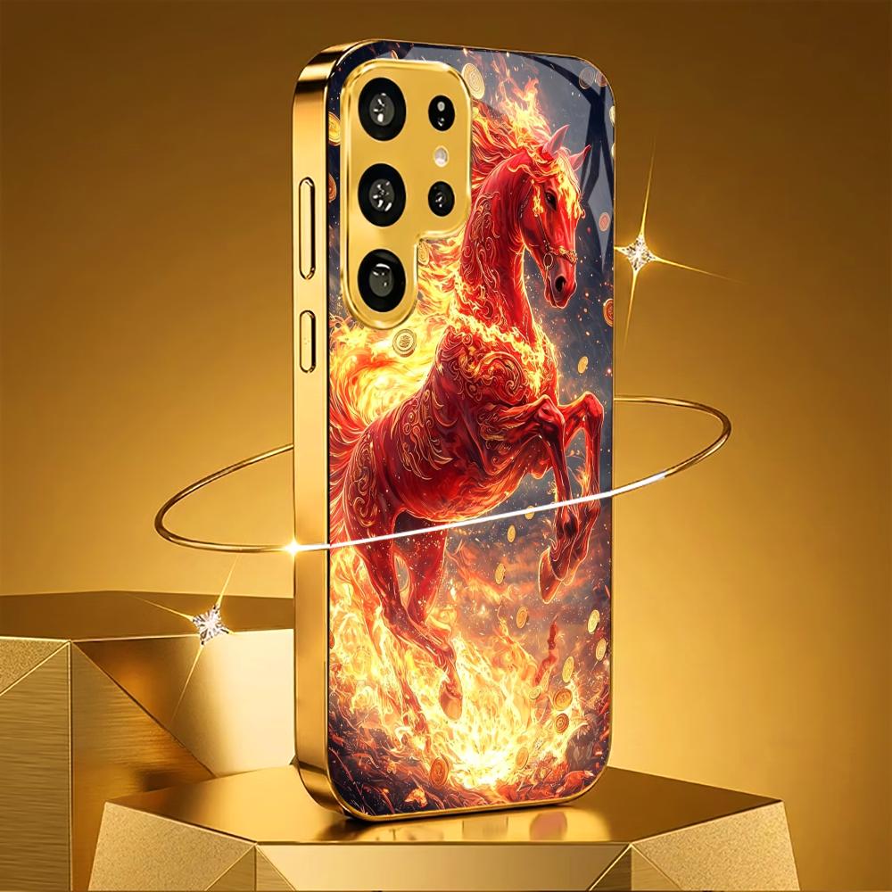 Luxurious Luxury High-end PhoneCase Electroplating Glass PhoneCase for Samsung Galaxy S26 S25 S24 S23 S22 S21 FE,Ultra,Plus