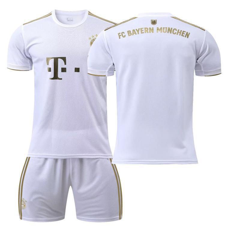 2223 Bayern Away White Nr. 17 Mane 4 Dericht 25 Muller Trikot Fußball Uniform Set Sportbekleidung