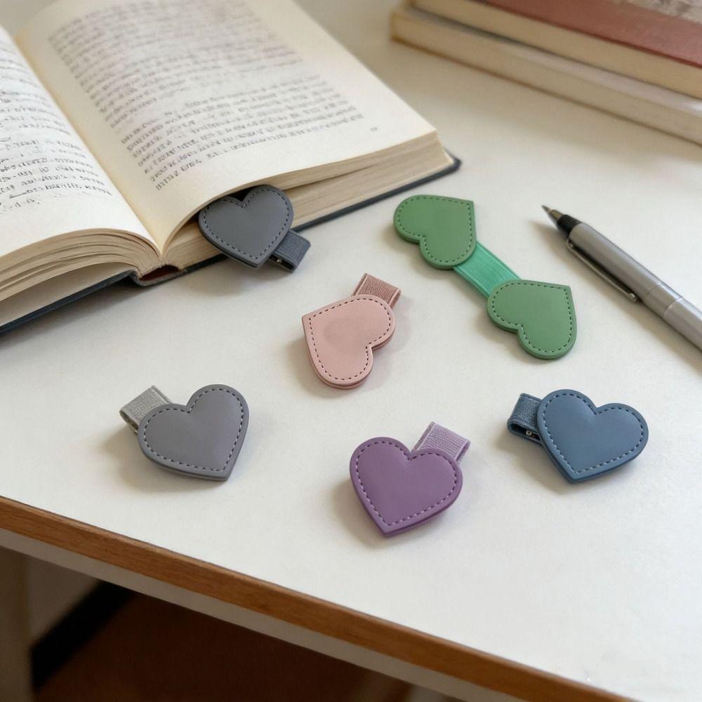 Elastic Loop Magnetic Leather Bookmarks Portable Pagination Mark Book Page Clip  Planners Use